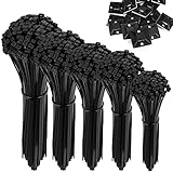 Black Zip Ties Assorted Sizes, 510pcs Cable Ties 4/6/8/10/12 Inch Small Zip Tie Self-Locking Wire...