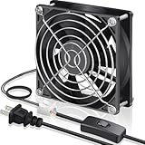 GDSTIME 90mm EC Axial Cooling Fan 92mm x 25mm AC 110V 115V 120V 220V 240V Dual Ball Bearing Small Brushless Exhaust Fan AC Powered Cord with ON/Off Switch