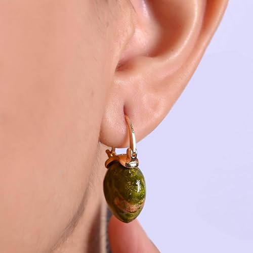 Miniatura 9 de Gempires Carnelian Huggie Hoop Earrings, Dangling Earrings for Women, Handmade 15mm Pear shape Earrings, Everyday Wear, 14k Gold Plated Jewelry,