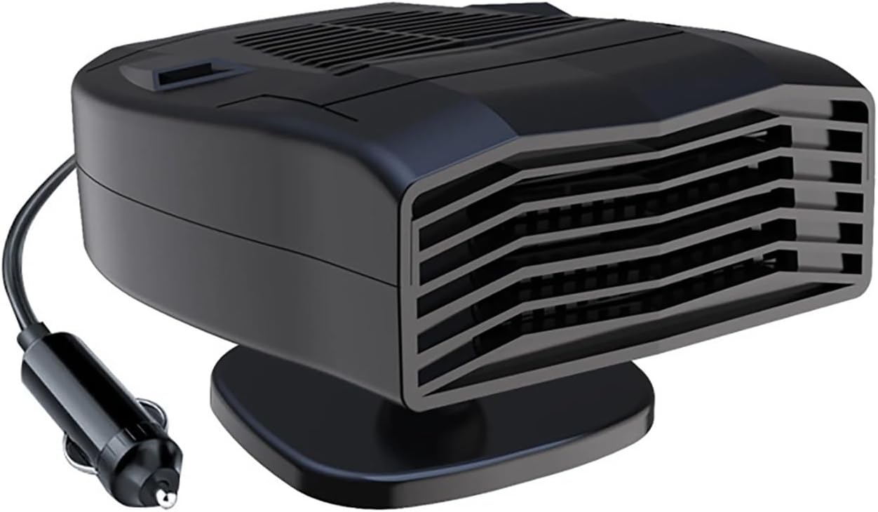 Calefactor Eléctrico Portátil 12V 2 en 1 con Ventilador y Base Giratoria