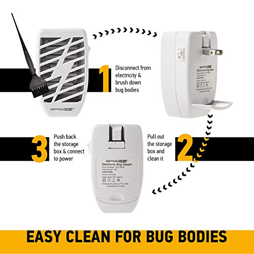 Indoor Bug Zapper Fly Zapper Mosquitos Zapper - Electric Portable Plug In Home Insects Zapper For Removes Insects Mosquitos Files Bugs Gnats Moths - White #TOP2