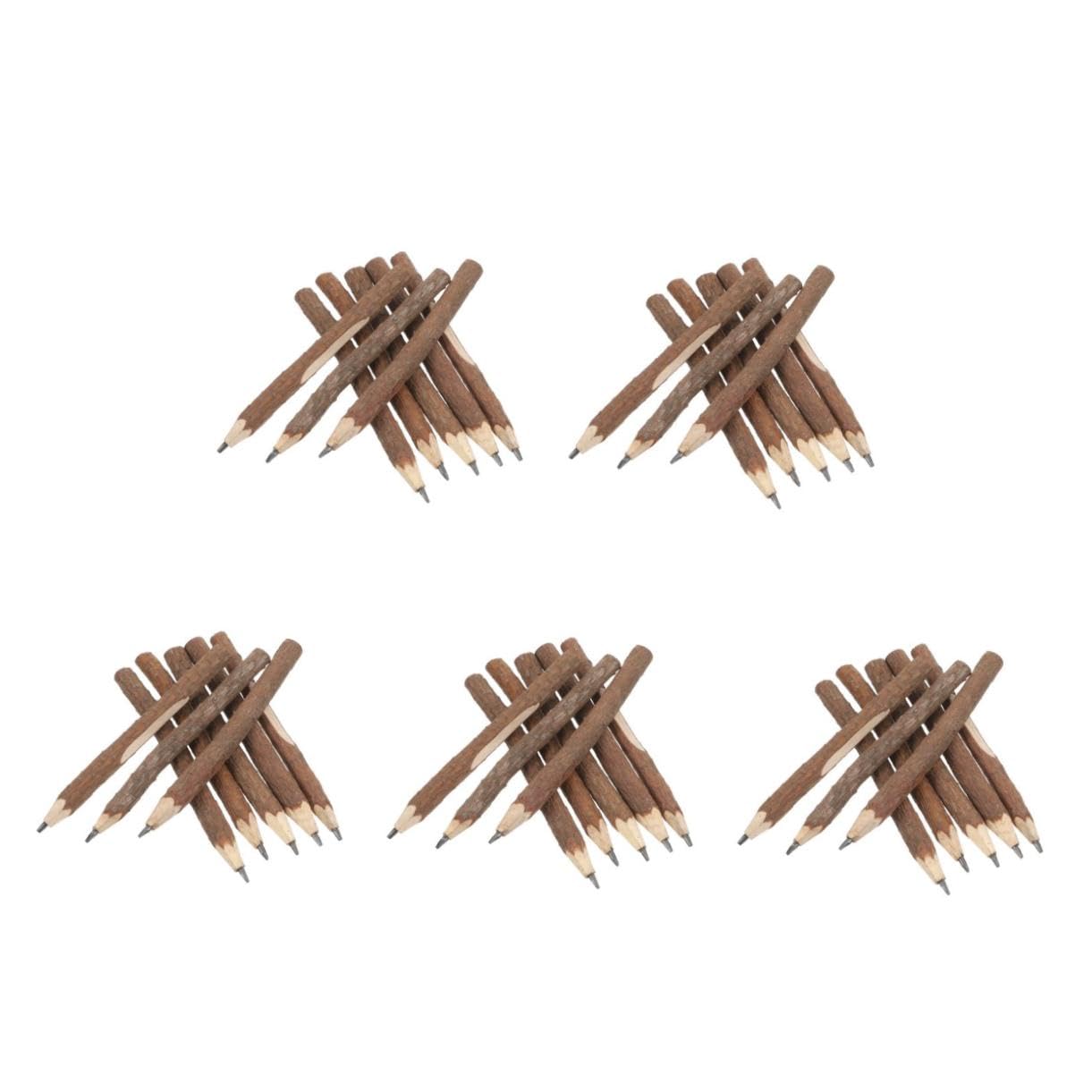 DOITOOL 5 Series Lápices De Corteza Rústicos Lápices De Rama Madera Para Creatividad Dibujo 15 Piezas X 5