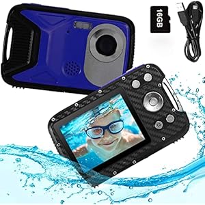 PELLOR Kinder Digitalkamera, 2,8″ LCD HD Wiederaufladbare Mini-Kamera Kinderkamera Wasserdicht Spielzeug Sportkamera Camcorder mit 16GB MicroSD für Indoor Outdoor