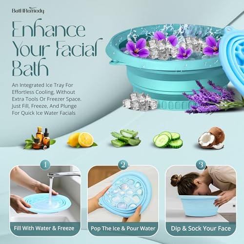 Image of Upgraded Ice Face Bowl for Skin Care, Foldable Ice Water Bowl for Facial Dip, Reusable Cooling Bowl for Spa, Cold Therapy Bath Bowl for Beauty, Portable Ice Facial Bowl for Daily Skincare (Purple)