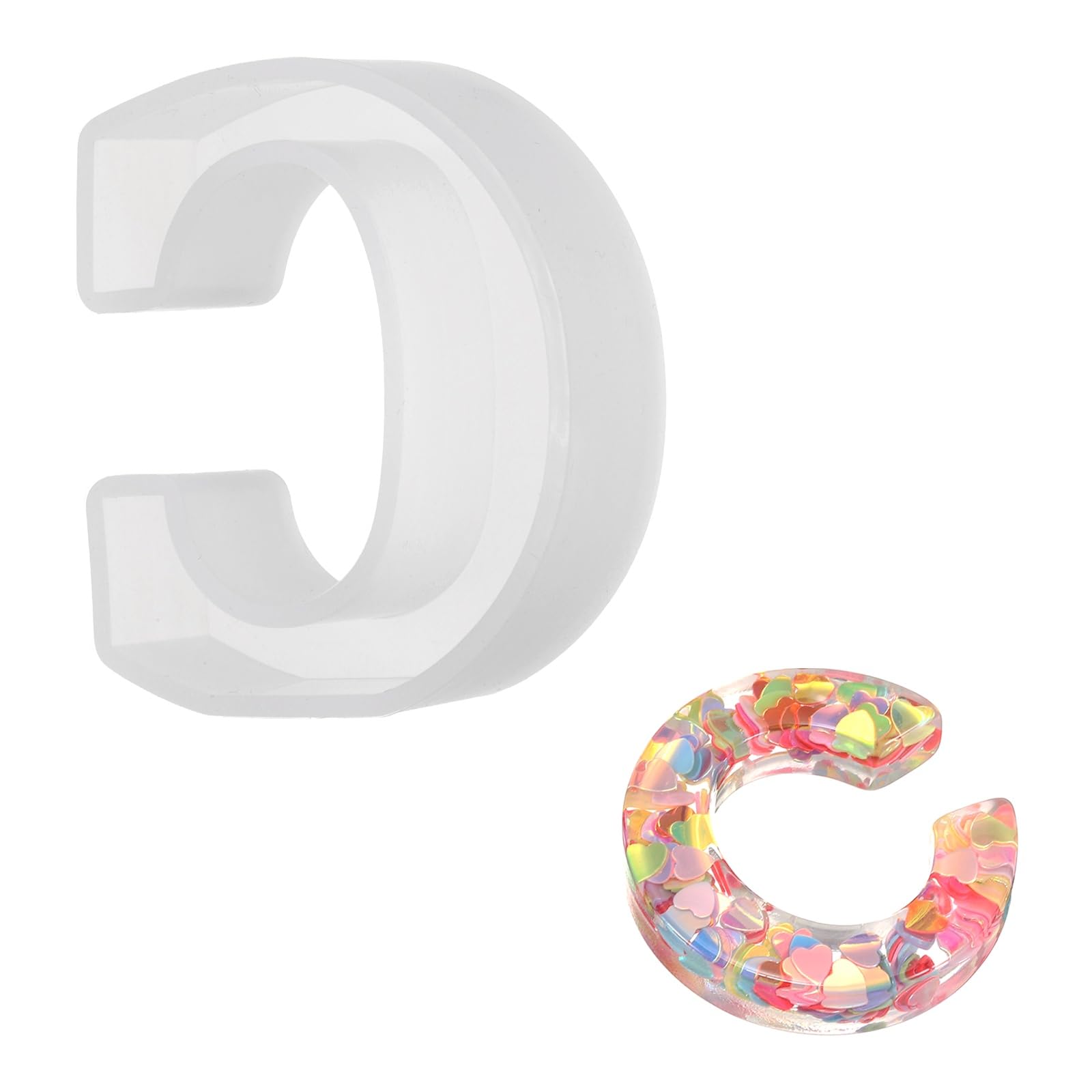 sourcing map 2.6 Inch Resin Letter Moulds,C Capital Alphabet 3D Silicone Letter Casting Moulds for Candle Making DIY Crafts Word Sign Art Party Home Decor