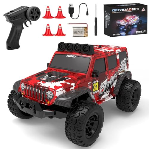 Highmall 1:32 High Speed 20 KM/H Monster Remote rc Car with LED Light Rechargeable Battery, Remote Drifting rc Car Rotate 360° - Boys Toys Suitable for Birthday Mother's Day