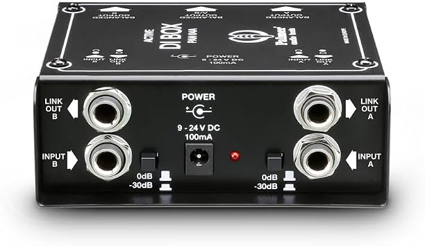 Palmer PAN 04 A - Active DI box for guitar, bass, keyboards and live audio applications, black