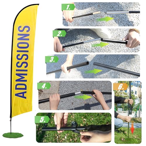 Mât pour drapeau plume Anley de 12 FT avec sac de transport