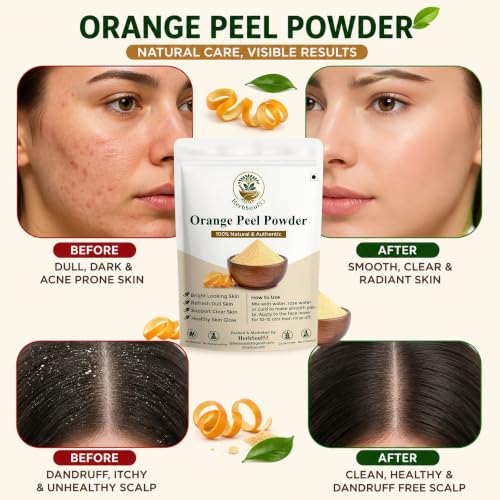 Image of Pure Orange Peel Powder (200Gram) Face Pack Santra Chilka Powder