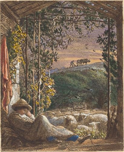 Tableau Impressions d'art Mural le berger endormi de Samuel Vintage 60x90cm