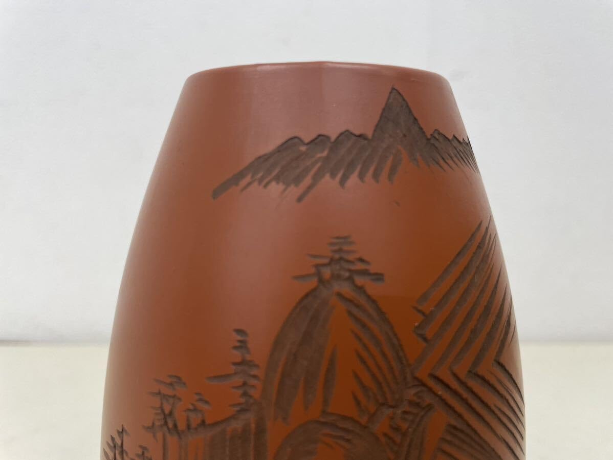 Amazon.co.jp: 常滑焼 「朱泥」 花器 佳月刀 幸山造 6×18.5cm 華道具