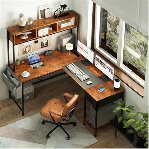 Catálogo para Comprar On-line Escritorios y mesas para ordenador , tabla con los diez mejores. 44 STAR BURN Escritorio Industrial en L de Alta Calidad, Mesa de Oficina Moderna con Estantería Alta y Estantes, Escritorios para Ordenador con Cajones de Almacenamiento, 140 x 50 x...