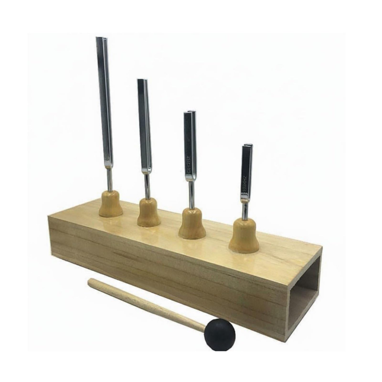 4 Pieces Clear Tone Medical Tuning Fork Set Includes Mallet Tuning Fork Set Vibrational Treatment Frequency Healing Forks Stress Relief for Therapists-picture-17