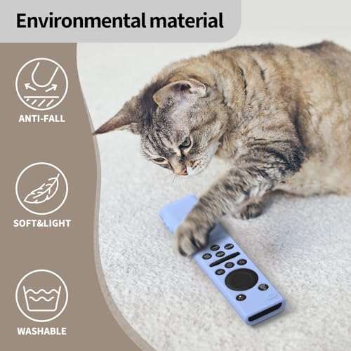 Image of OBOE Silicone Remote Cover for Samsung Smart TV Remote, I-Glow in Dark Blue | Compatible with Samsung QLED TV Remote BN59-01311 Open Key Protective Case with Loop, Remote Not Included