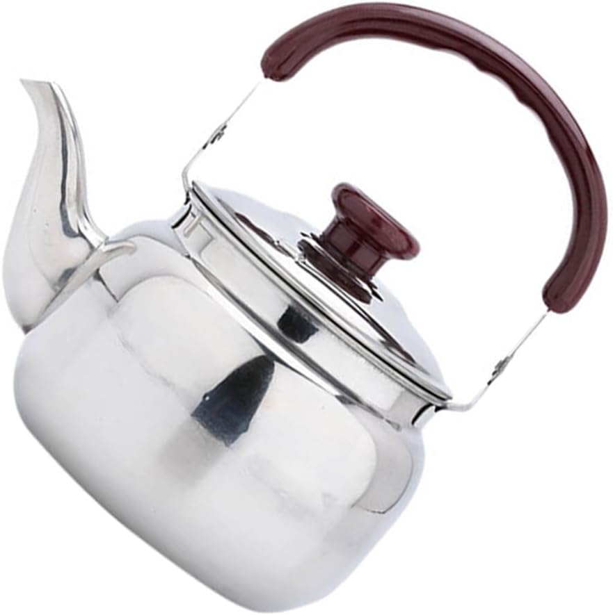 Luxshiny Kettle Teapot with Handle Tea Pots for Stove Top Stove Safe pot Top pot Whistling Pot Whistling Coffee Cup Gas Boiled Old Fashioned Stainless Steel Make Heater