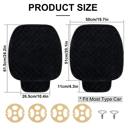 Image of surpassme 2 Comfortable Car Seat Covers Universal Front Seat Coves for Car Accessories with Storage Pockets, Padded Car Interior Covers for Automotive, SUV, Truck, and Van (Black)
