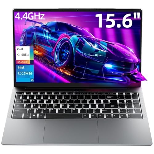 jumper Laptop 15,6 Zoll FHD Display, 12th i5-12450H (bis zu 4,4 GHz), 16 GB DDR4 512 GB NVME SSD Gaming Notebook, Vier Stereo-Lautsprecher USB 3.2 x 3/BT5.1/62.7Wh
