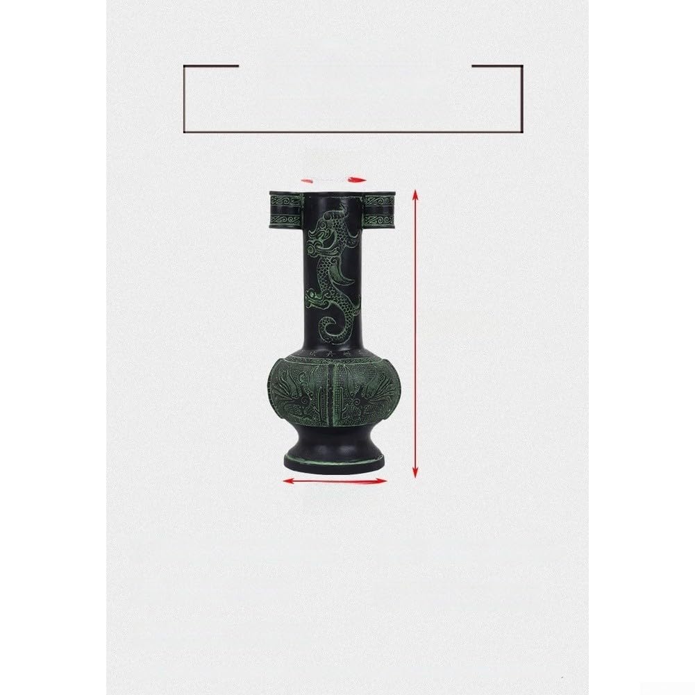 Antike Bronze Drachen Wurfspiel Topf mit Mythischem Vogel - Traditionelles Metall Spiel für Garten und Park - 26,5cm Großes Rasenspiel Zubehör