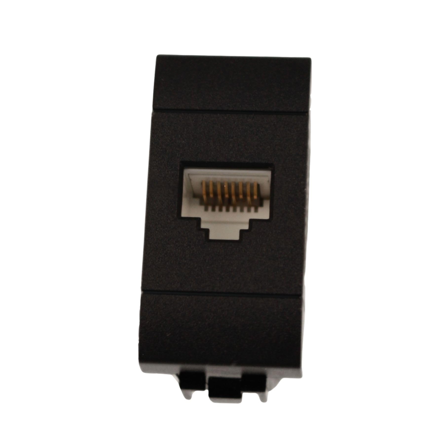 10 Pezzi Presa Dati RJ45 CAT6, Connettore Rete LAN, Compatibile con Bticino Living International, Colore Nero, Serie MBL, 1 Modulo