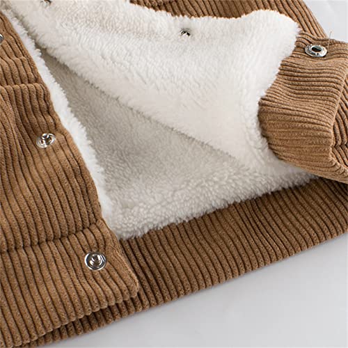 Boy Girls Corduroy Jacket Toddler Kids Sleeveless Fleece Winter Coat Kid Sherpa Lined Button Down Baby Fleece Jacket3