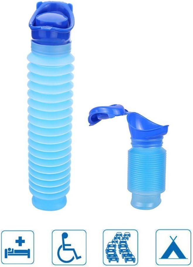 SDTM Emergency Urinal, Portable Reusable Shrinkable Travel Car Outdoor Camping Sports Pee Urine Container Personal Mobile Toilet for Baby/Kids/Adult Male & Female/Patients with Inconvenient Mobility