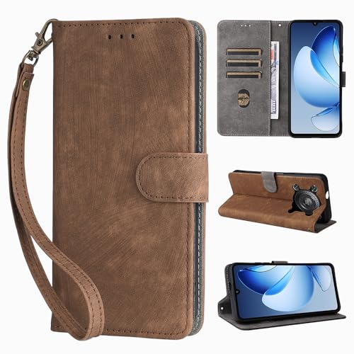 For Oukitel C60/C60 Pro �P�[�X �蒠�^�J�o�[ (�|? x 1)[SUNZHXIN] ����PU���U�[ �g�уP�[�X 360�x�S���ʕی� �h�o �Ռ��z�� �����h�~ �w��h�~ Oukitel C60/C60 Pro �P�[�X�J�o�[�i�u���E���j