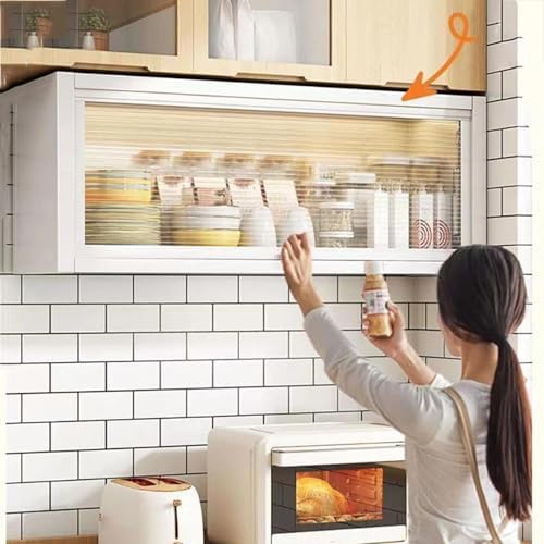 HUIYIN Wall-Mounted Spice Rack Cabinet, Metal Storage Organizer with Door, Seasoning Jar Shelves for Kitchen, Pantry & Bathroom, Versatile Steel Garage Organizer