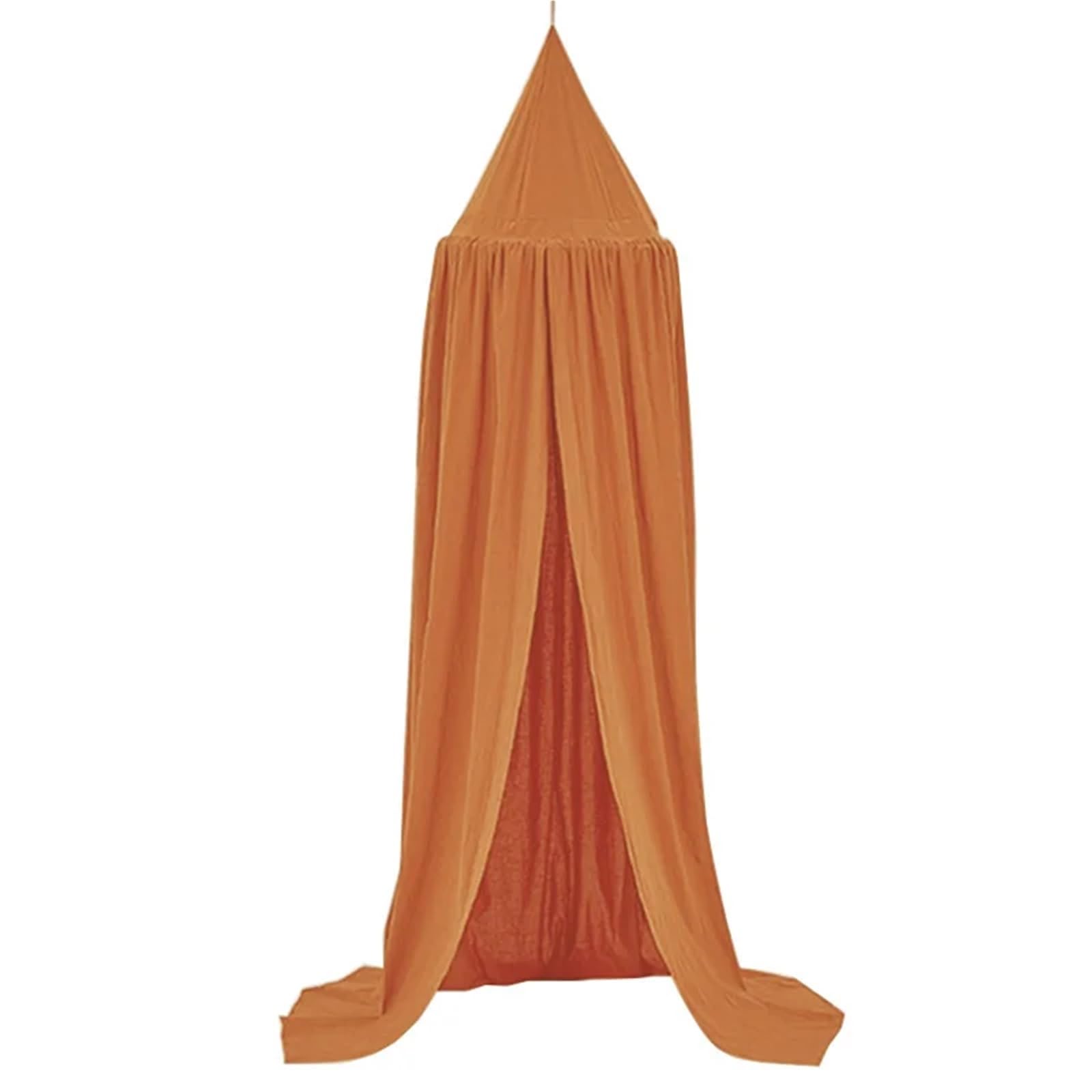 KiddiBubzi Play House Tents For Kids Canopy Bed Curtain Kids Hanging Tent Crib Children Room Decor Round Hung Dome Bed Canopy Bed Valance(Caramel)