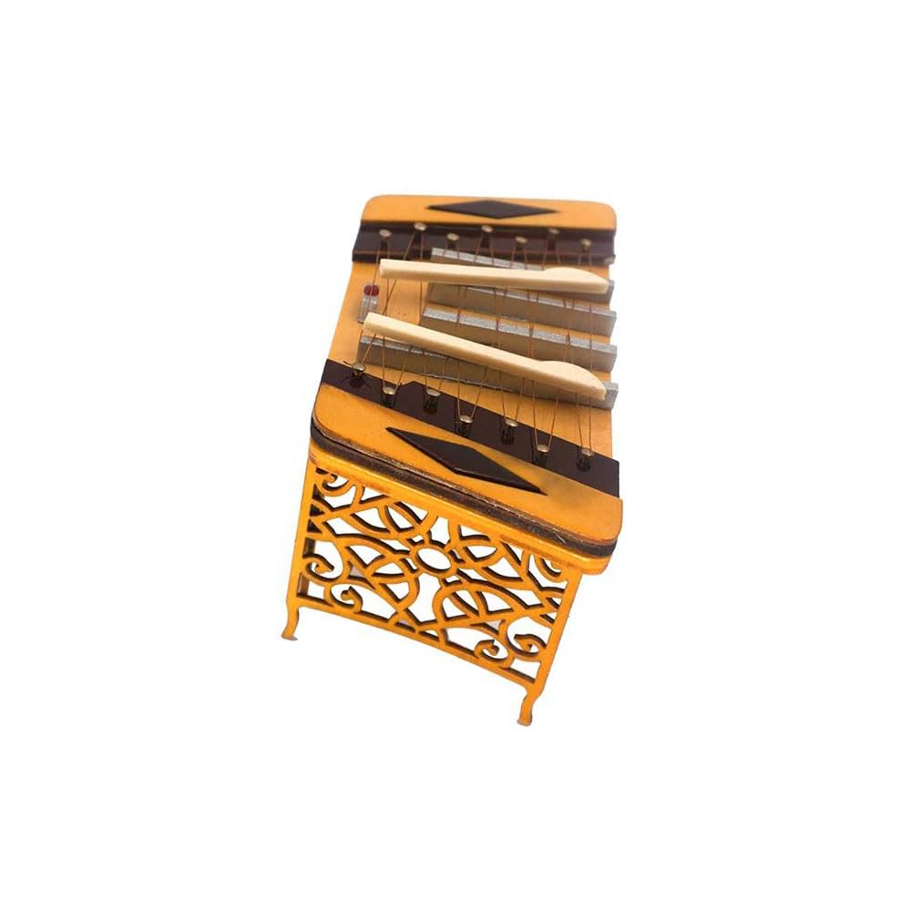 Miniaturowy drewniany ducymer model z etui mini instrument muzyczny akcesoria dekoracja domu