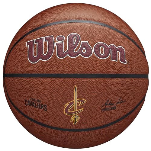 Wilson Ballon de Basket TEAM ALLIANCE, CLEVELAND CAVALIERS, intérieur/extérieur, cuir mixte taille : 7