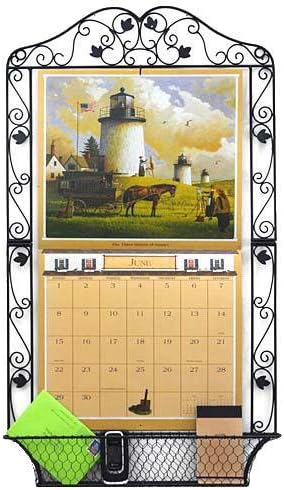 Wrought Iron Leaves Calendar Frame