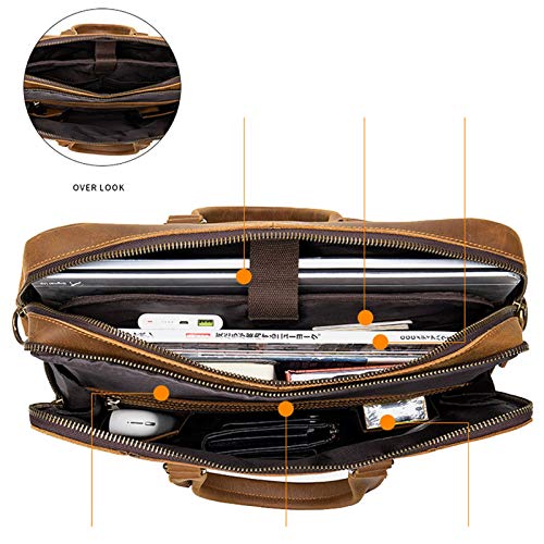 Porte-documents en cuir véritable pour ordinateur 15,6 pouces - 4