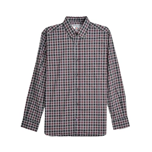 Chemise à manches longues Lambretta homme col boutonné motif carreaux