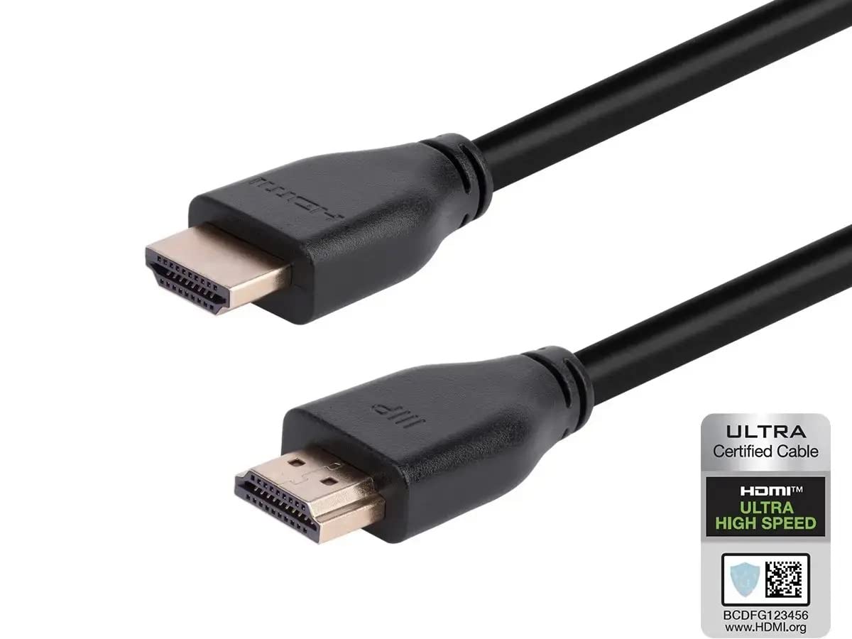 Monoprice Cavo HDMI ad alta velocità certificato 8K, HDMI 2.1, 8K a 60Hz, 4K a 120Hz, 48Gbps, HDR, VRR, CL2, 7,6 m, nero