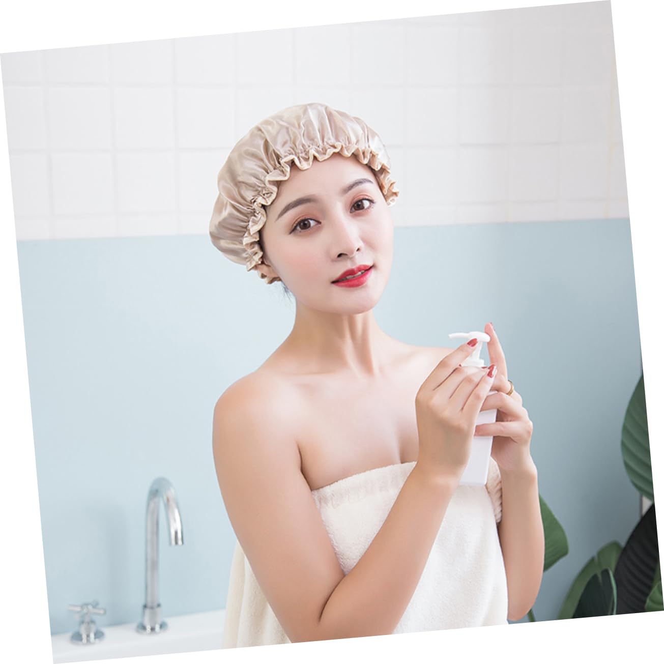 FRCOLOR 12stücke Teiliges Wasserdichte Duschhauben Aus Doppellagigem Material Zum Schutz Der Haare Beim Baden Für Beauty-salons Und Zuhause Champagner Und Mauve Erhältlich