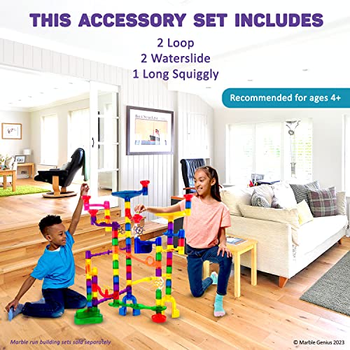 image for Marble Genius Waterslides & Roller Coasters Marble Run Accessory Set (