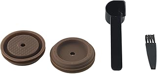 Tapas de silicona reutilizables para cápsulas, sellos de cápsulas de café, tapa de espresso recargable resistente al calor, accesorios de cocina, tapas marrones fáciles de limpiar (2 unidades)