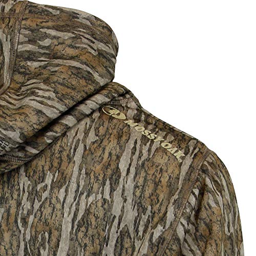 Mossy Oak Mens Camo Hunting Hoodie Performance Fleece, Bottomland, X-Large