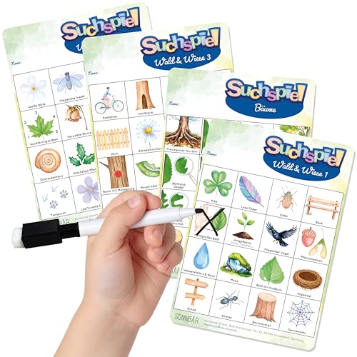 SONNBÄR Natur Suchspiel für Kinder Outdoor Spielzeug - ab 4 Jahre Kindergeburtstag Spiele Geschenk Kartenspiel Entdeckerkarten