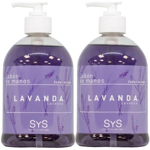 Laboratorio SyS Jabón de Manos Lavanda (Pack 2 x 500ml) | Limpieza Profunda, Aroma Relajante y Fresco | Respetuoso pH Piel, Hidratante, Con Dosificador, Uso Diario, Vegano