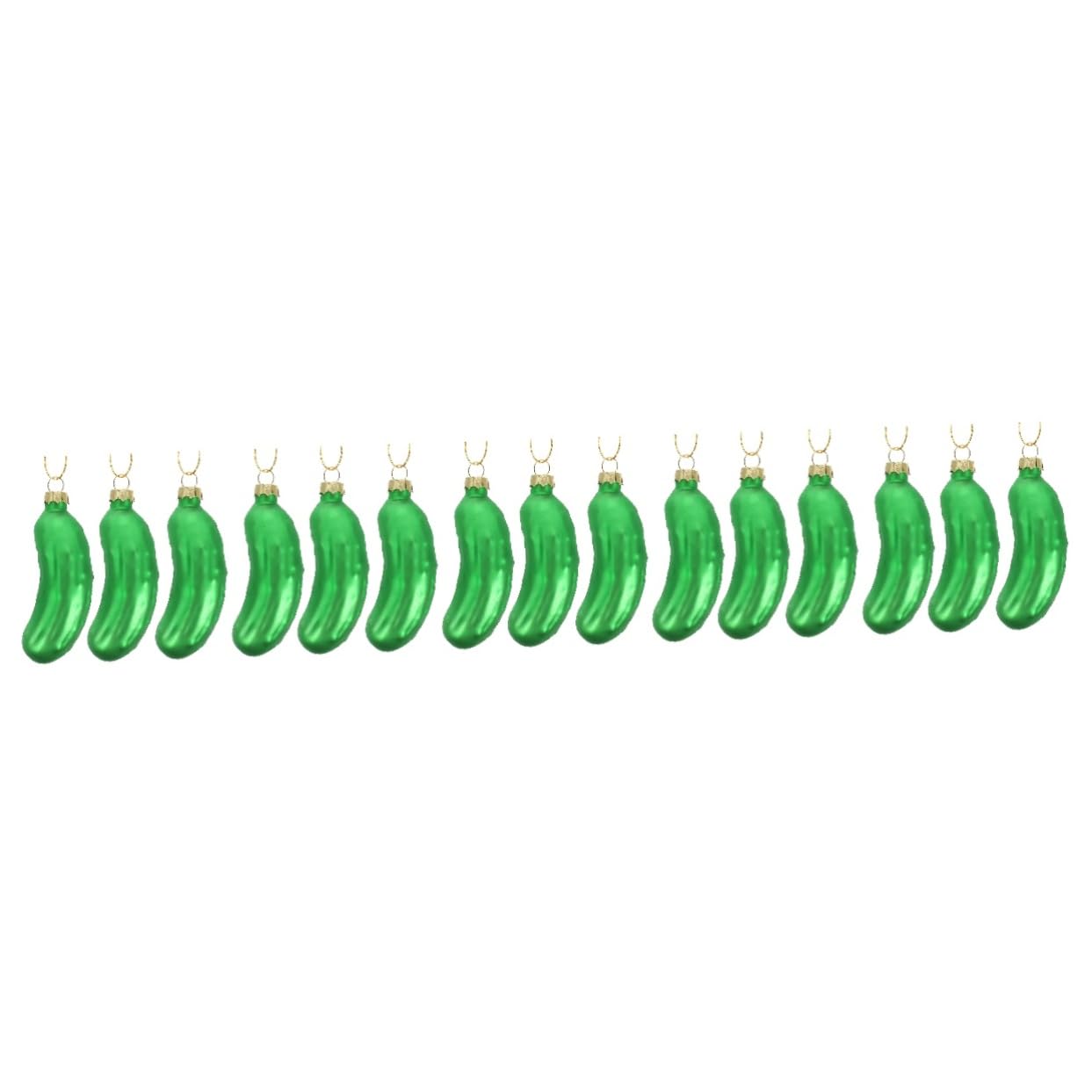Ciieeo 5 Juegos De Elegantes Adornos para Árbol De Navidad Colgantes De Pepino De Cristal Reutilizables Decoración Navideña para El Hogar 3 Piezas X 5