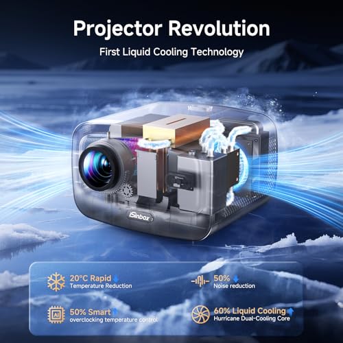 Image of [2500 ANSI /Auto Focus /Built-in APPS] Smart Projector 4K with WiFi 6 and Bluetooth 5.3, 6D Keystone Outdoor Movie Projector with Netflix& 36W Dolby Audio Plus HDR10+ Home Theater Ceiling Upgraded