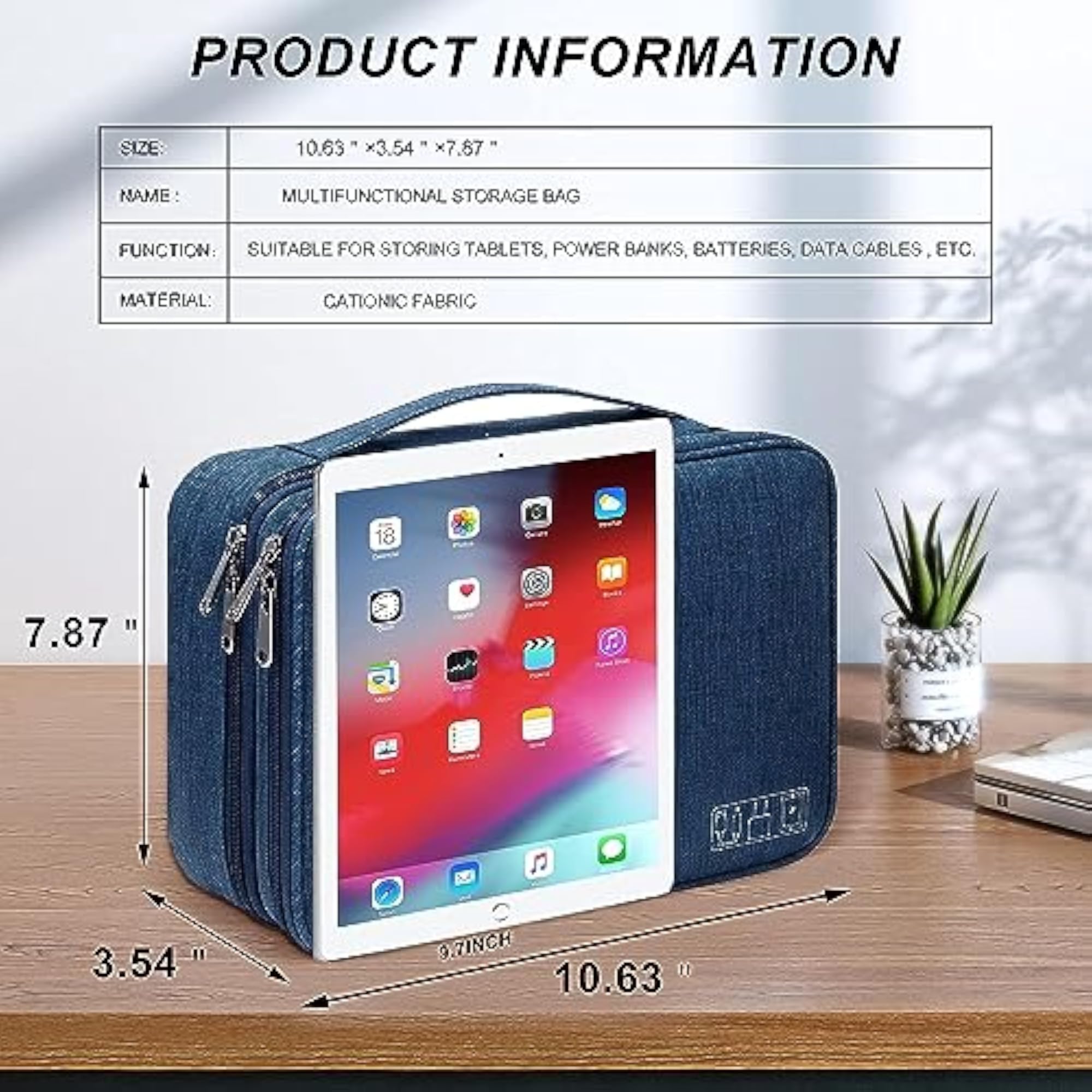Polyester Electronics Organizer Travel Case Cable Bag