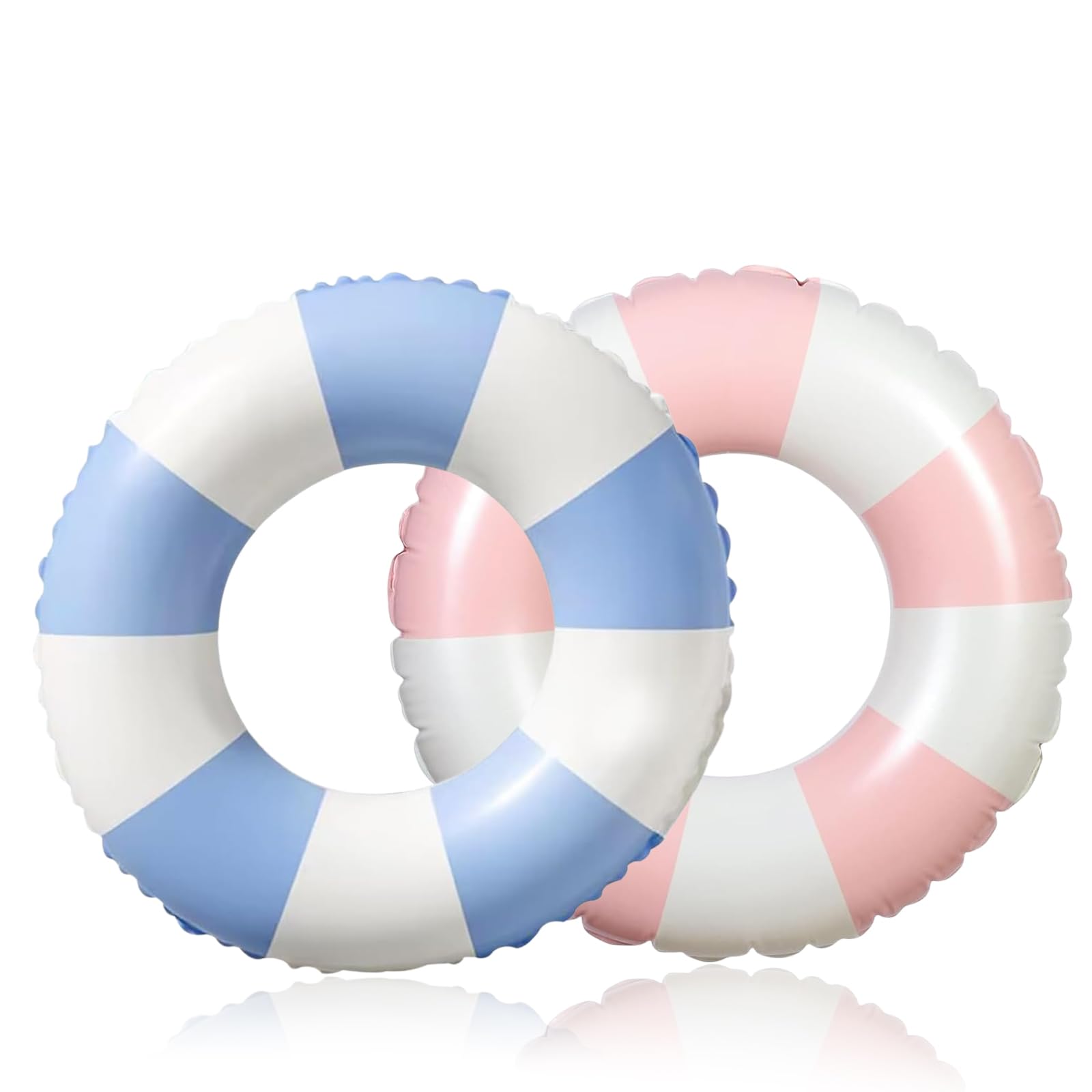 Pool Inflatable Float for Adults Kids,Inflatable Swimming Rings Pool Tubes Swimming Pool Inflatable Pool Floats for Summer Pool Beach Party Decorations (Pink Blue Check)