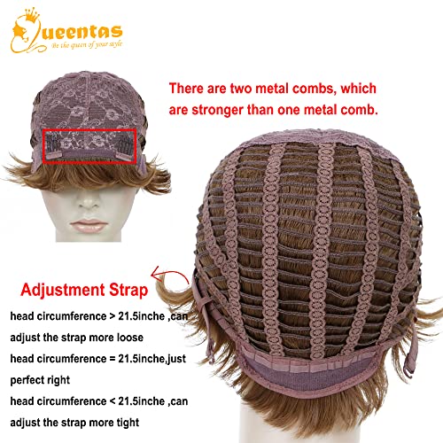 Image of 8 inch Natural Curl Layered Synthetic Pixie Cut Wig for Women Olive Brown