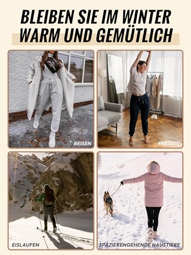 Move Beyond Women's Fleece Lined Joggers Thermal Sweatpants with 2 Pockets Warm Winter Sherpa Pants with Drawstring4