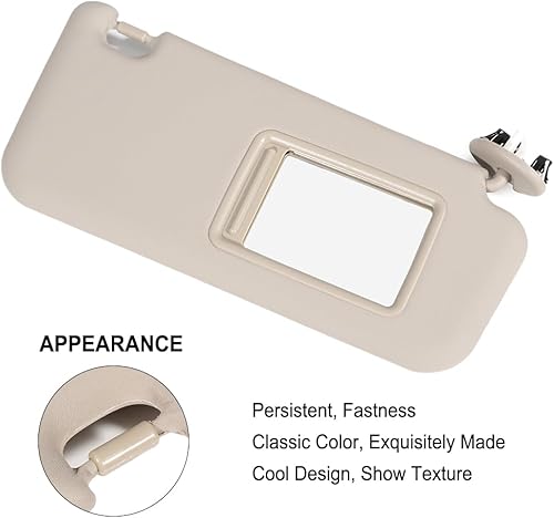 Miniatura 203 de SCITOO Visera solar para automóvil con espejo apto para 2010-2015 para CX-9 gris con techo solar (lado izquierdo del conductor)