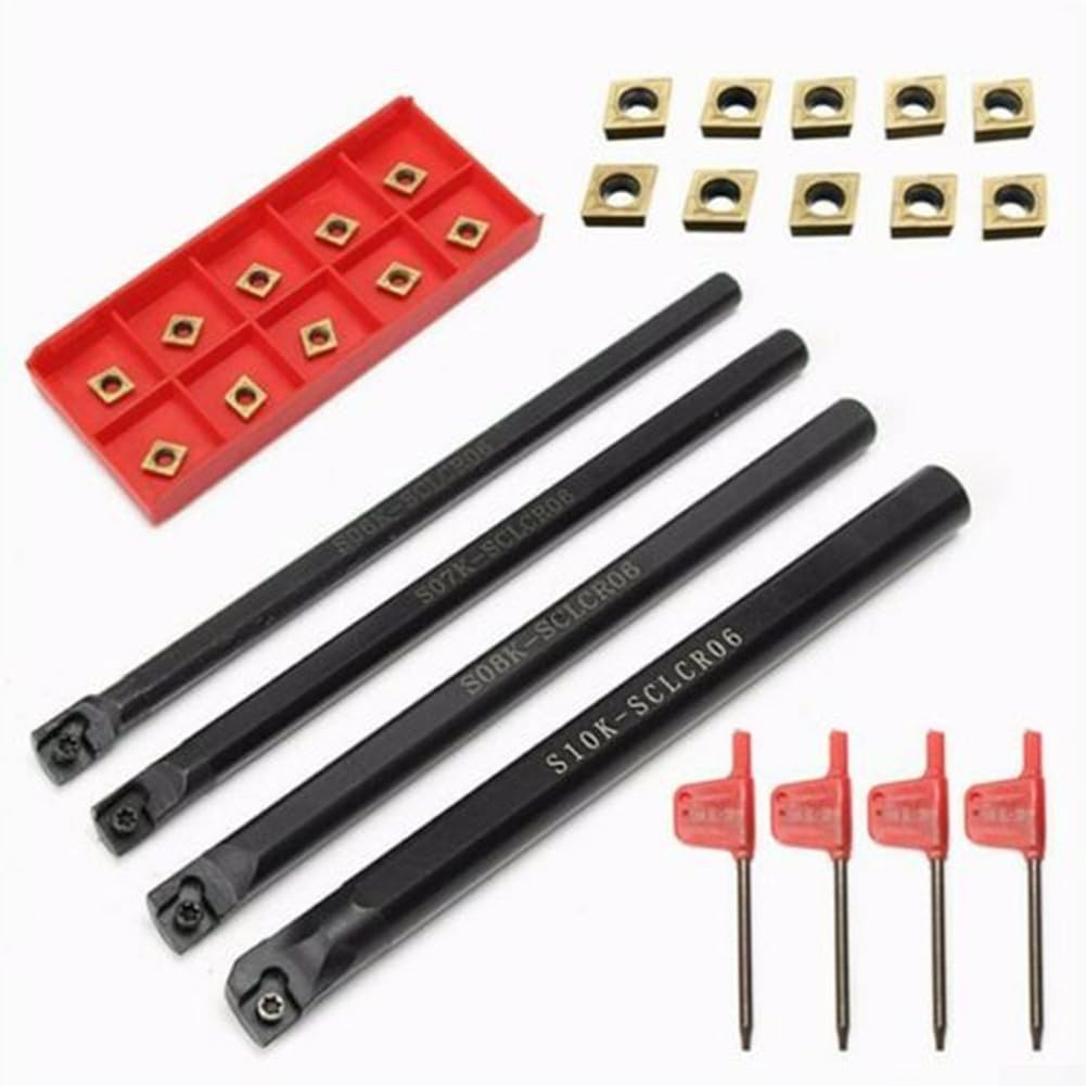 Juego de Herramientas de Corte para Torno CNC y plaquitas de carburo, Insertos de carburo CNC, Insertos de fresado, Barra de mandrilar, Llave
