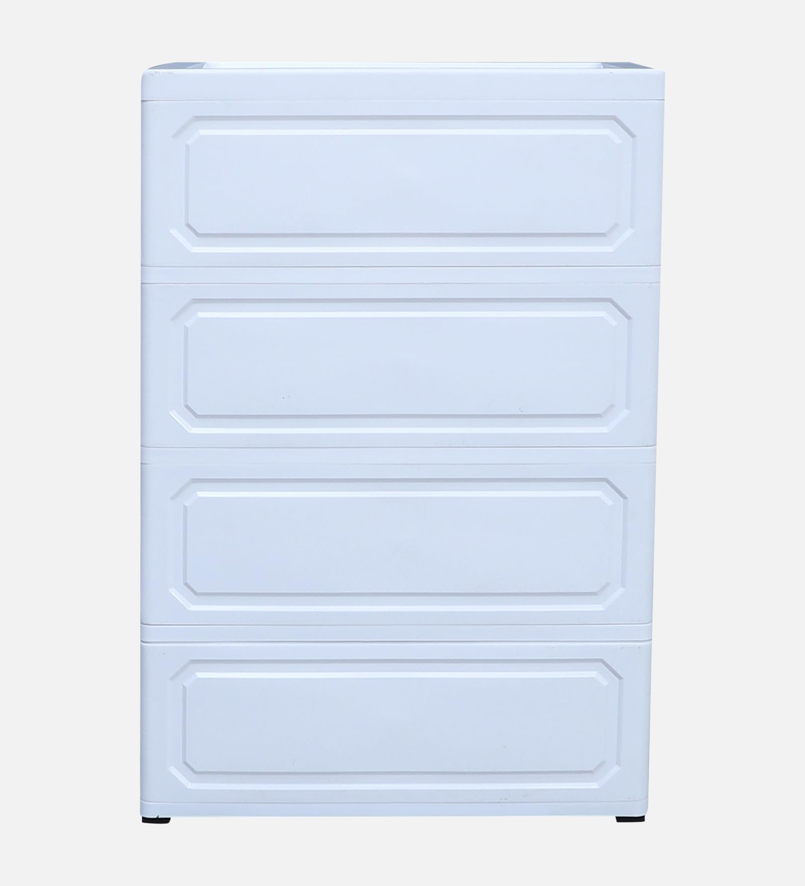 The Tickle Toe PP + HDPE Plastic Child-Safe Chest of 4 Drawers | Portable Kids Glossy Organizer & Storage Cabinet | Secure & Sturdy | Made in India | 51Lx33Wx82H cm | White 2