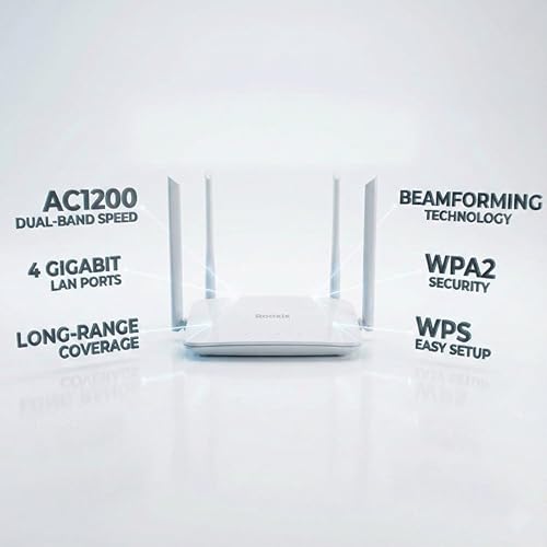 Miniatura 3 de AC1200  Enrutador WiFi Gigabit  4 puertos Gigabit Ethernet  4 antenas de 5dBi  5 Ghz  Router VPN inalámbrico  Cubre 2500 pies cuadrados  Reemplazo